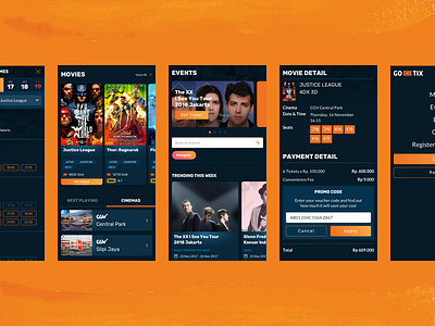 GOTIX - Mobile Site dark event mobile site movie ticket ui