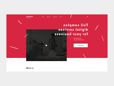 Concept digital agency agancy design interface landing red site studio ui ux webstudio