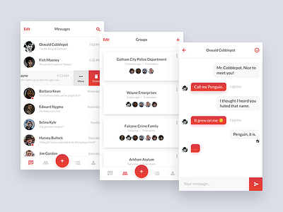 Messanger Mobile App app clean freebies gradient messanger minimal mobile ui ux