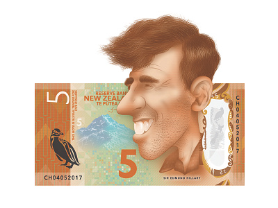 Sir Edmund Hillary caricature character art graphic design illustration kiwiana new zealand photoshop sir edmund hillary