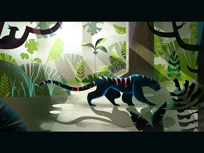 Puma in the rainforest animal animation clean explainer illustration minimalistic puma rainforest ui ux video website