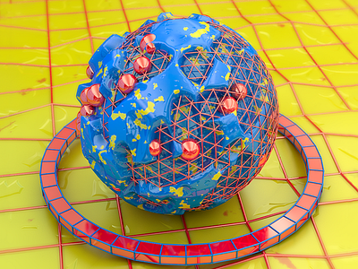 Blue ball 3d abstract c4d cinema4d geometry reflection spheres still life