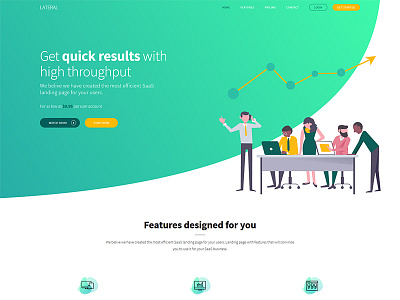 Landing page design landing page lateral saas design saas landing page