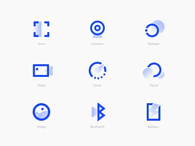 Icon Style Explore abstract blue color flat gradient icon simple