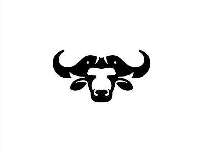 cape buffalo + elephants animals buffalo cape cape buffalo double meaning elephant face logo negative space wildlife