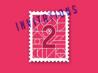 2 Invitations dribbble invitation invite play post prospect stamp