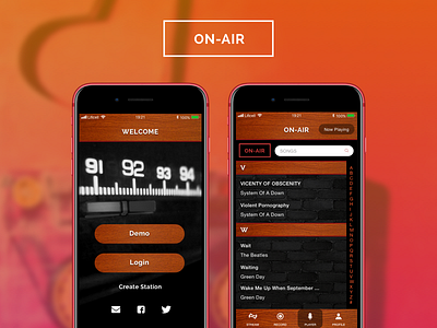 On-Air iOS app fm ios mobile music radio uiux