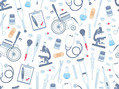 Medical seamless pattern aid care clinic doctor first aid handicapped health heart hospital icon illness medical