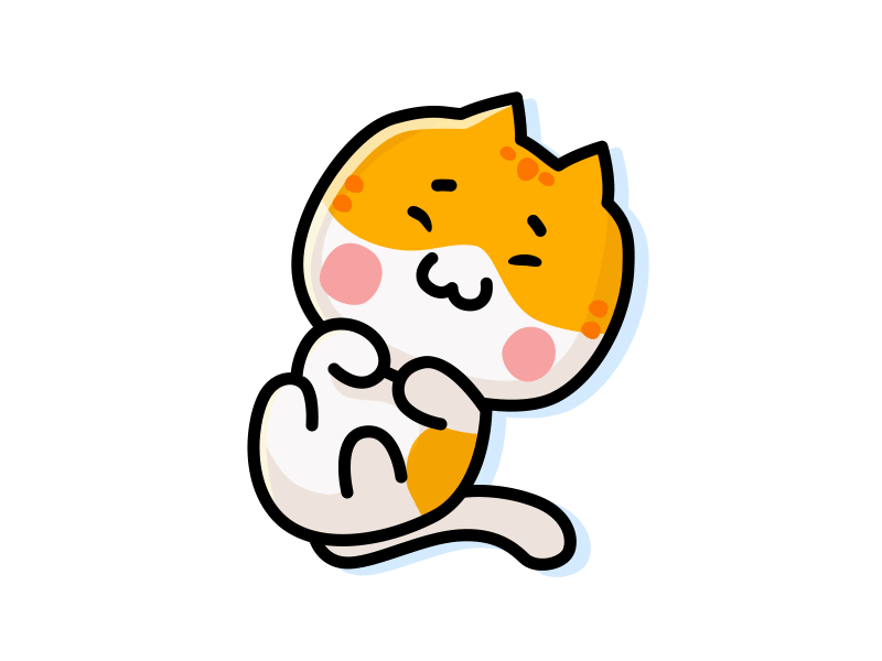 Catoji animation cat cute sticker vk