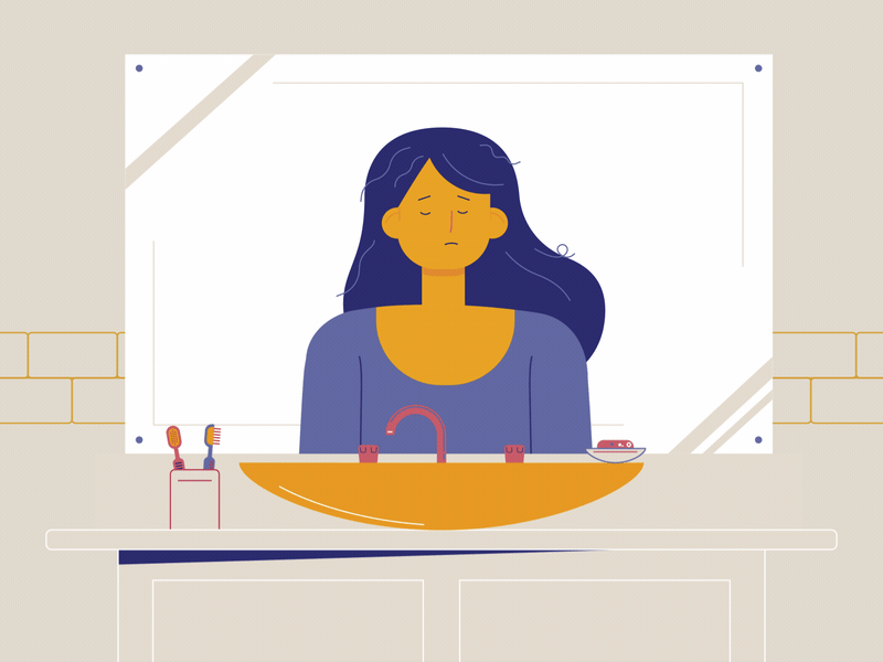 WIP - Transition animation art design explainervideo flat girl health loop motion