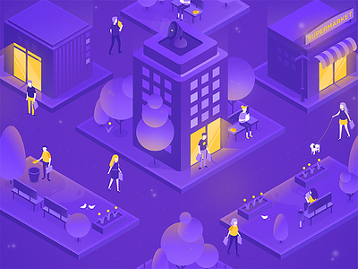 Market Hero character city illustration isometric isometry landscape people street urban vector web