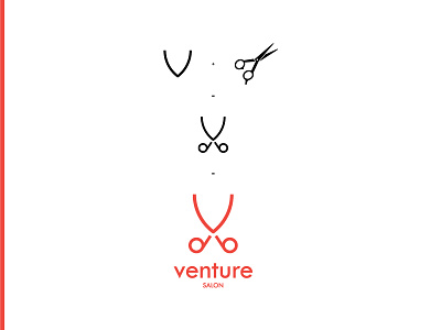 Venture Salon beauty beauty salon logo company logo geometric logo hairdressers logo modern professional red refreshment logo salon simplistic venture