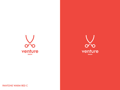 Venture Salon beauty beauty salon logo company logo geometric logo hairdressers logo modern professional red refreshment logo salon simplistic venture