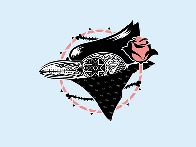 Jay of the Dead blue jays day of the dead illustration logo toronto