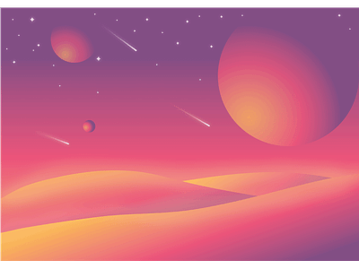 Space adobe colors design flat gradient graphic illustrator landscape space vector