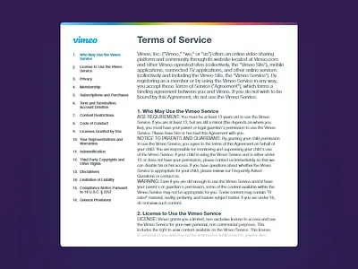 Daily UI #089 dailyui license terms terms of service ui web