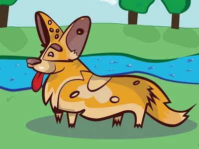 Little corgi illustration picture vector illustration