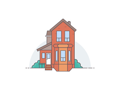 House building flat house illustration minimalist