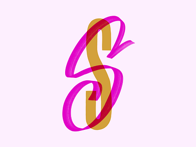 S // 36 Days of Type lettering overlay sans serif script type