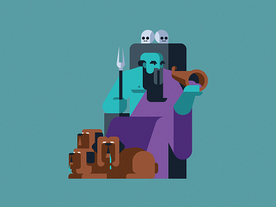 Hades character dead design flat geometric gods greece hades illustration mythology vector