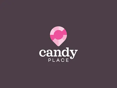 Candy Place Logo candy logo mark pin pink place sweets symbol