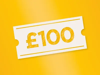Loyalty Scheme Voucher coins gold loyalty luck money ticket voucher win yellow £100