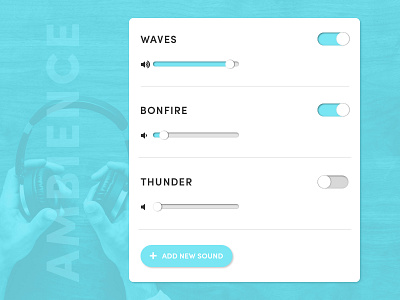 Daily UI - Day 7 - Settings 007 daily ui dailyui day 7 range slider settings slider sound sound generator switch toggle volume