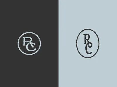 RC Monograms blue c design gray illustration lettering monogram r rough texture