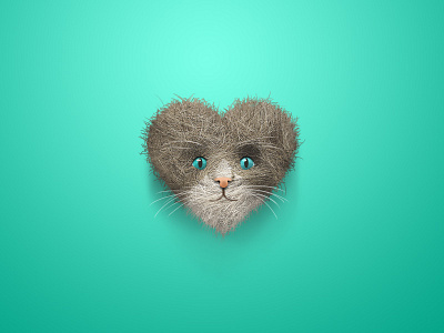 Cat Love artwork cat cute debut heart icon logo love pet psd