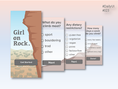 Daily UI 23: Onboarding dailyui onboarding rockclimbing ux