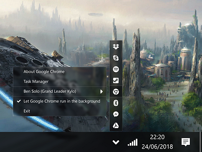 Dropdown - #DailyUI #027 027 daily ui dailyui desktop dropdown hud menu starwars uid uxd win10 windows10