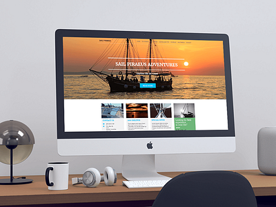 Web Design Sail Piraeus agency creative design flat graphic modern sailing services sketch tourism tourist webdesign