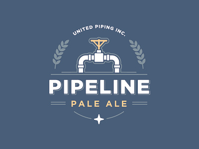 Pipeline Pale Ale ale beer blue brew clean logo mark pale pipeline star valve wheat