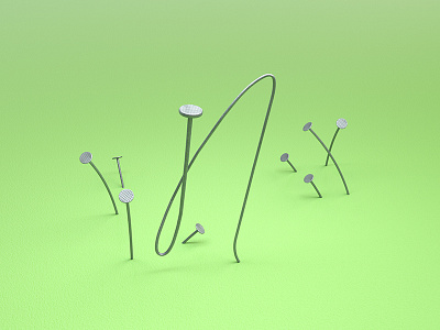 N = Nail 36 days of type 3d cinema4d illustration n nail render type typography c4d