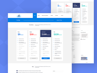 Ataxlive Pricing Table Page clean corporate information architecture interaction design layout pricing table ui ux web design website