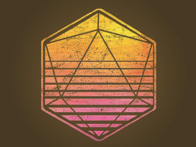 Retro Sun D20 adobe illustrator adobe photoshop dungeons and dragons simple tabletop