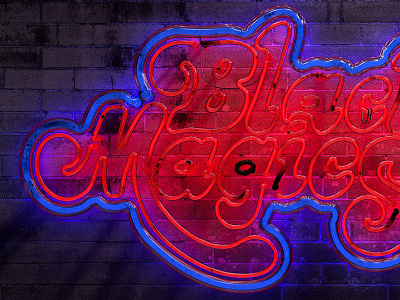 Black Magic Sound Neon Logo 3d cinema 4d flyer logo