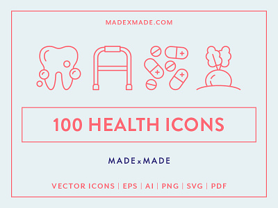 Made By Made | Line Icons – Health doctor health hospital icons illustrations infographics line icons medicine symbols ui ux vector