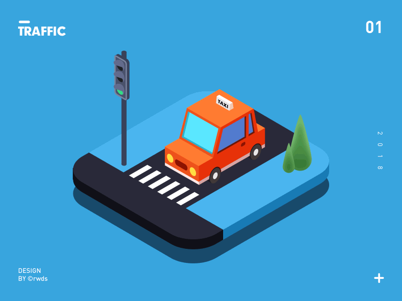 Traffic ae car illustration isometric taxi traffic