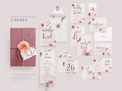 Wedding Invitation Suite - Cherry cherry invite wedding