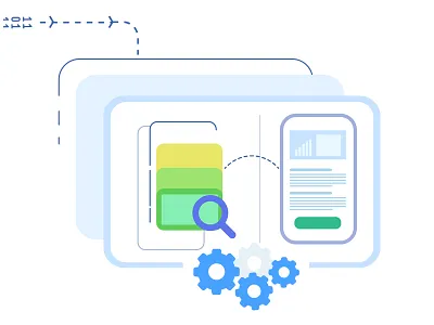 Process creative digital art illustration website banner