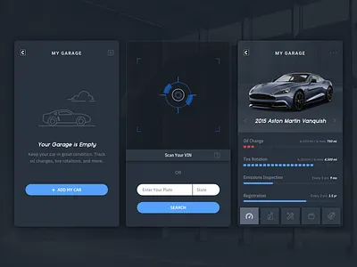 Hackathon - Add Car add camera car data empty state hackathon mobile scan ux visual design