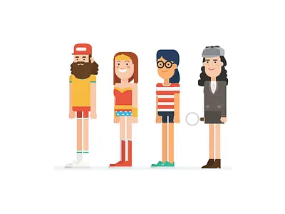 Dress Up 2d animation design dress up explainer flatmates forest gump illustration rental sherlock wheres wally wonder woman