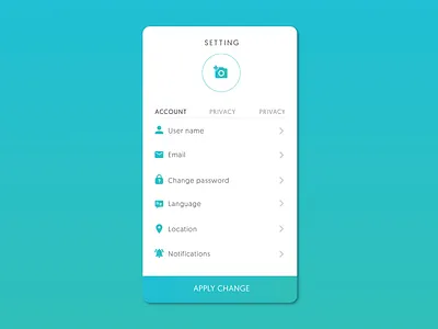 Settings 007 dailyui