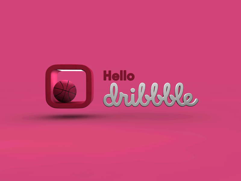 Hello Dribbble 3d 3dmodel 3dmodeling abstract adobe after effect animation basketball branding cinema4d creative design dribbble gif hello dribbble hello dribble logo muzli new shot typography