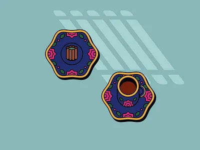 In The Mood For Love Cat - 4 2d art character color cup design drawing food illustration vector