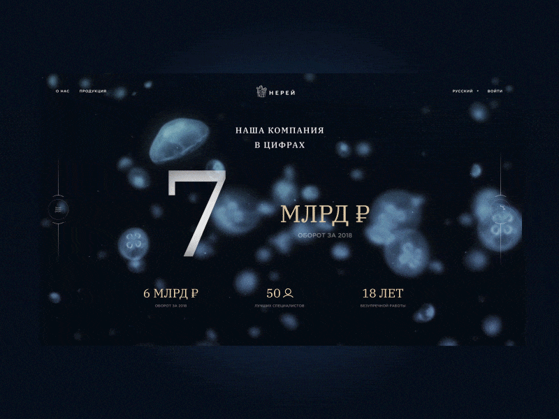 Nereus/concept clean fish fullscreen minimal sea site web webdesign