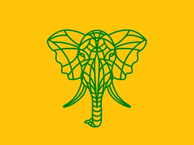 Elephant Head animal drawing elephant face geometric head icon illustration linear vector