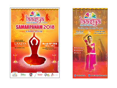 Lasya Danse School flyer design standee design