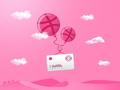 2x Dribbble Invites 2 2x ballon dribbble invite invites two